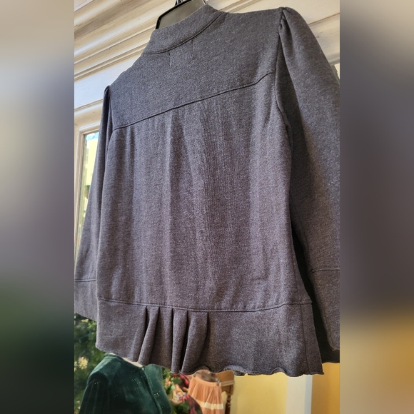 Cynthia Rowley Gray Ruffled Military Style  Blazer Sz.M - Picture 9 of 13